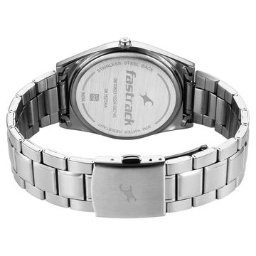 Fastrack Stunners X Quartz Analog Green Dial Stainless Steel Strap Watch For Guys
