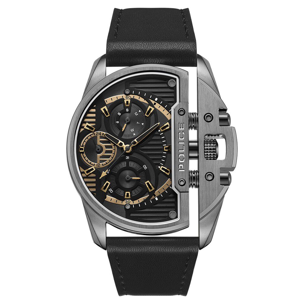 Buy Online Police Grey Dial Black Strap Multifunction Watch for Men neplpewjf2203601 Titan