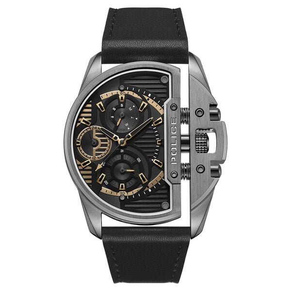 Police Grey Dial Black Strap Multifunction Watch for Men - image number 0
