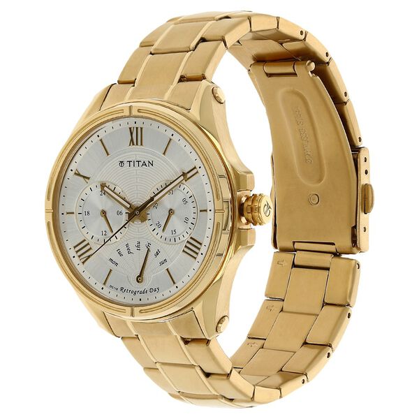 Titan Quartz Multifunction Silver Dial Stainless Steel Strap Watch for Men - image number 1