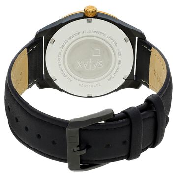 Xylys Swiss Analog with Day Date Black Leather Strap Black Dial Watch For Men