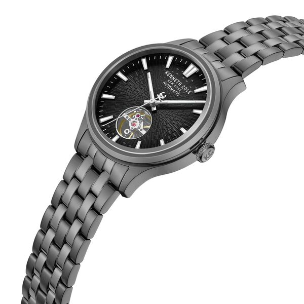 Kenneth Cole Automatic Black Dial Grey Stainless Steel Strap Watch For Men - image number 3