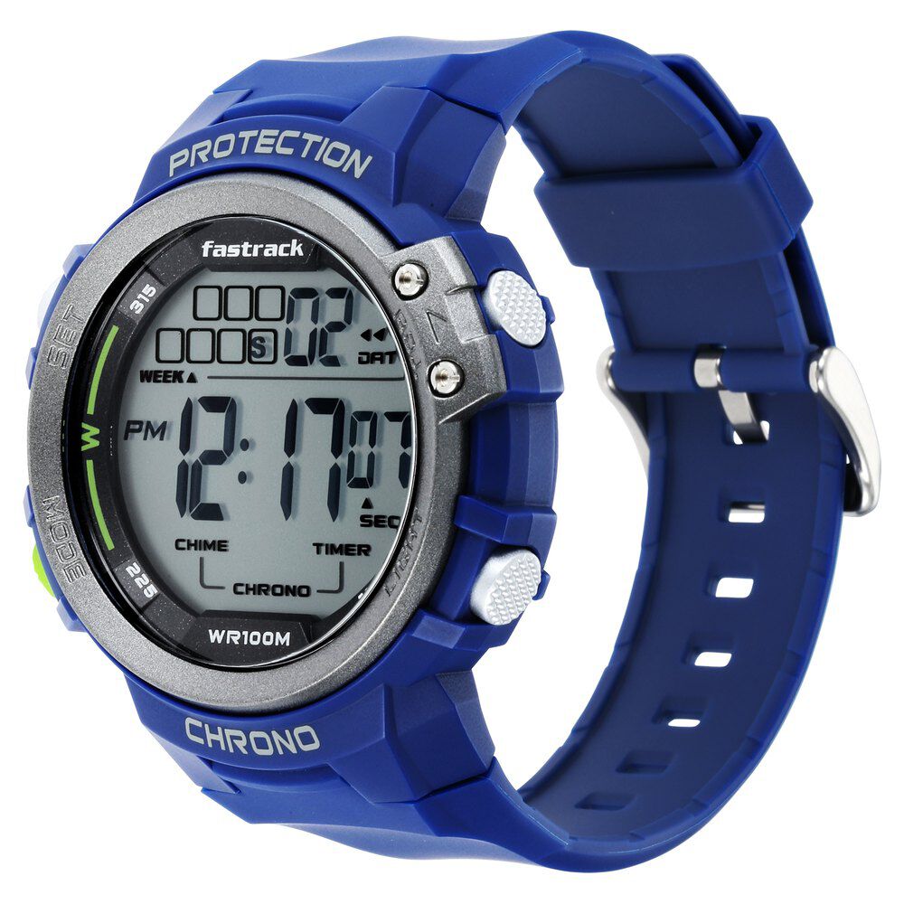 Buy Online Fastrack Streetwear Digital Grey Dial Silicone Strap Watch for Guys 38068pp02 p Titan