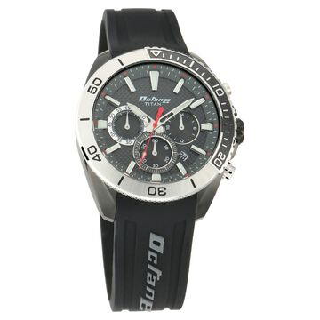 Titan Octane Hyper Lume Black Dial Chronograph Silicone Strap watch for Men