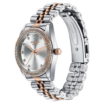 Sonata Poze Quartz Analog Silver Dial Two Toned Colour Stainless Steel Strap Watch For Women