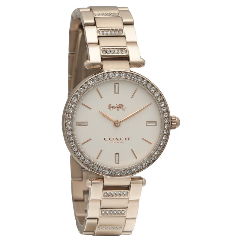 Coach Quartz Analog White Dial Stainless Steel Strap Watch for Women