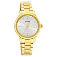 Sonata Classic Gold White Dial Leather Strap Watch for Women