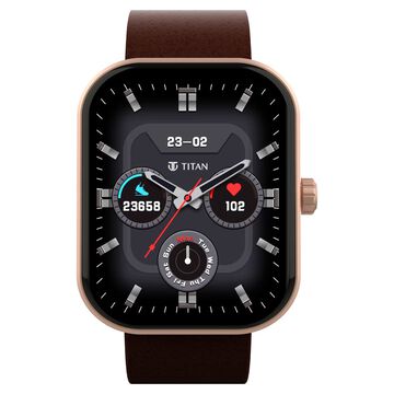 Titan Men's Mirage Brown: Precision AMOLED Smartwatch with High-Res Display & Crown Control