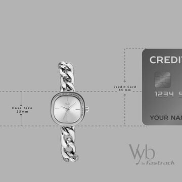Vyb Starlet By Fastrack Quartz Analog Silver Dial Silver Metal Strap Watch For Girls
