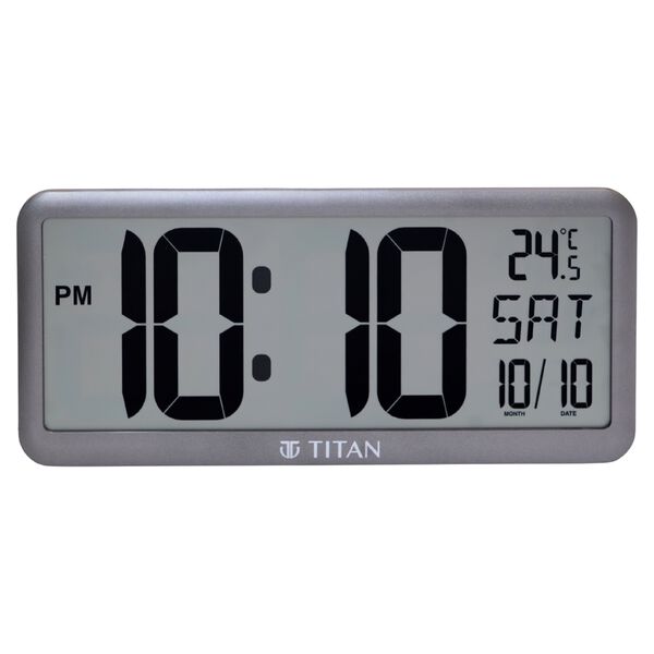 Titan Premium Digital Clock - Digital LCD Panel Battery Operated No Wires Modern Minimalist Design Decorative Wall Decor - image number 1
