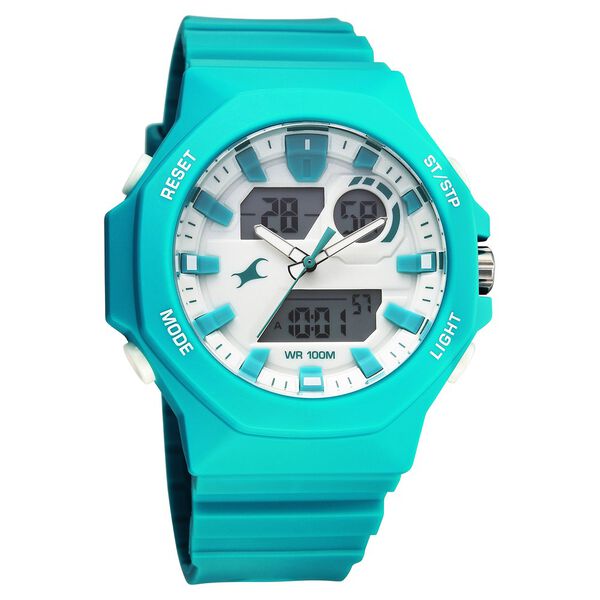 Buy Online Fastrack Streetstyle Quartz Digital Silver Dial Teal PU