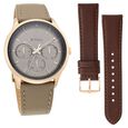 Titan Quartz Multifunction Grey Dial Leather Strap Watch for Men - image number 1