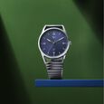 Fastrack Vyb Horizon Quartz Analog Grey Dial Grey Metal Strap Watch For Guys