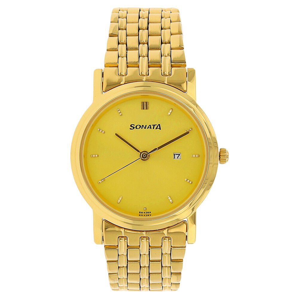 Sonata gold watch new arrivals