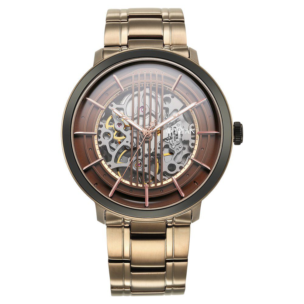 Buy Online Titan Quartet Brown Dial Automatic Stainless Steel