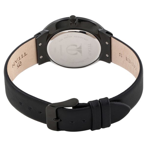 Titan Quartz Analog with Date Black Dial Leather Strap Watch for Men - image number 3