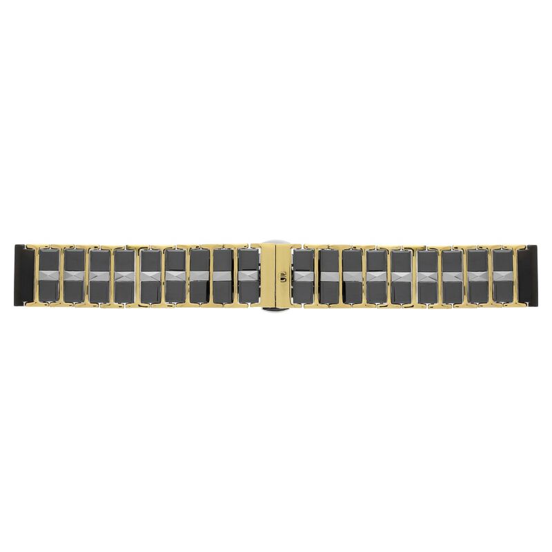 20 mm Black & Golden Ceramic & Metal Strap for Men