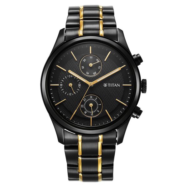 Titan Quartz Analog with Day and Date Black Dial Watch for Men - image number 0