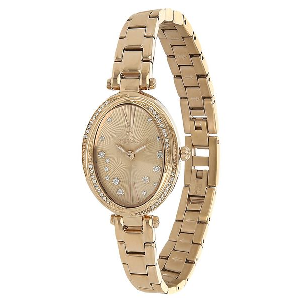 Titan Quartz Analog Rose Gold Dial Stainless Steel Strap Watch for Women - image number 1