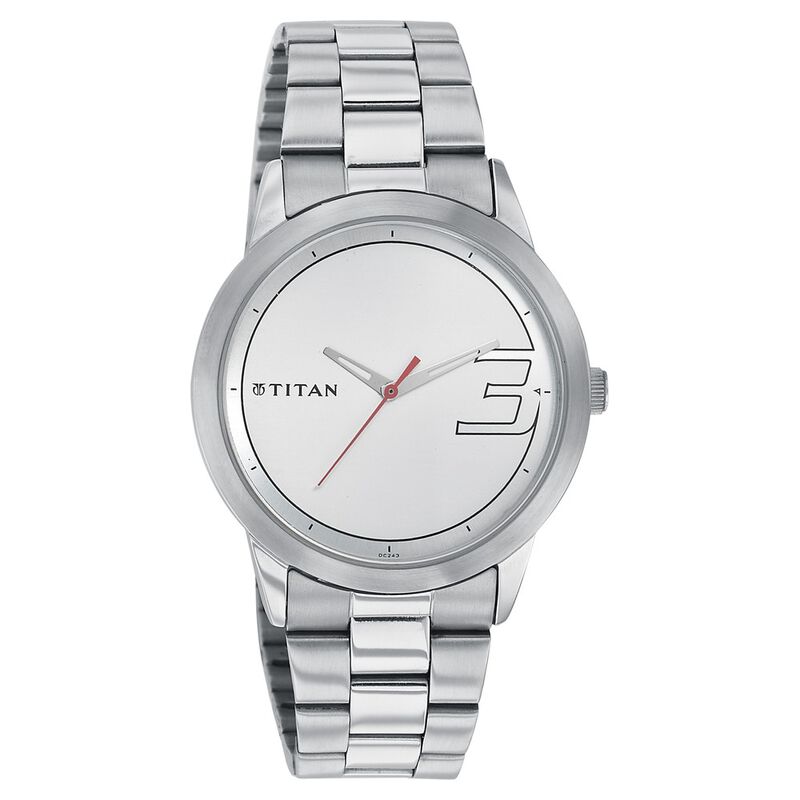 Titan Quartz Analog Silver Dial Watch for Men