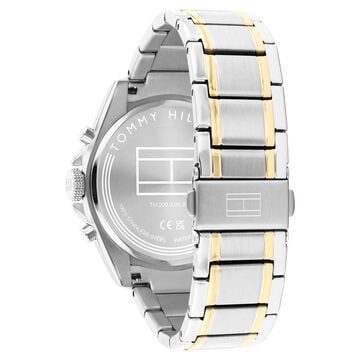 Tommy Hilfiger Quartz Multifunction Black Dial Two Toned Stainless Steel Strap Watch For Men