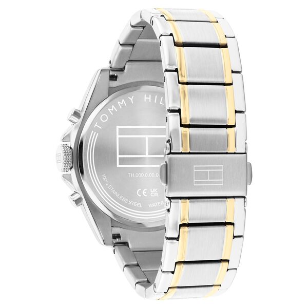 Tommy Hilfiger Quartz Multifunction Black Dial Two Toned Stainless Steel Strap Watch For Men - image number 2