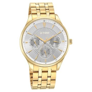 Opulent Silver Dial Multifunction Watch for Men