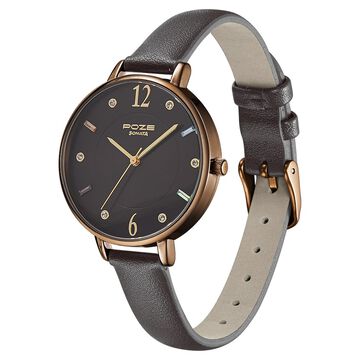 Poze by Sonata Quartz Analog Black Dial PU Leather Strap Watch for Women
