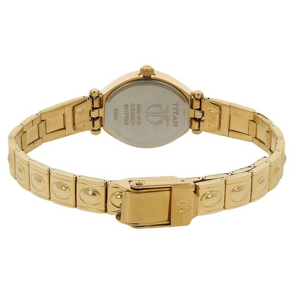 Titan Quartz Analog Black Dial Stainless Steel Strap Watch for Women - image number 3