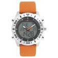 Fastrack Quartz Analog Digital Orange Dial Leather Strap Watch for Guys - image number 0