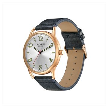 Poze by Sonata Quartz Analog Silver Dial PU Leather Strap Watch for Men