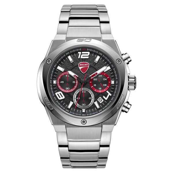 Ducati Quartz Chronograph Black Dial Silver Stainless Steel Strap Watch For Men - image number 0