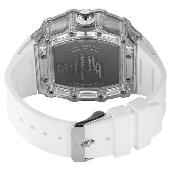 SF Maiden Voyage Sport Watch White Dial And Strap with red accents Tonneau Shaped Case - image number 4
