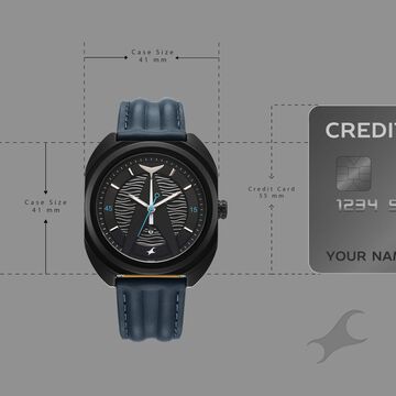 Fastrack Oceanyx Quartz Analog with Date Black Dial Blue Strap Watch For Guys