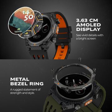 Fastrack Xtreme Adventure Smartwatch with 1.43" AMOLED Display, Dual Push Button, GPS, 100+ Multisports, Dual Tone Strap