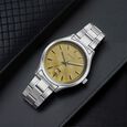 Titan Palette Of Time Quartz Analog with Date Orange Dial Stainless Steel Strap Watch For Men