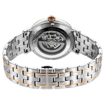 Titan Yin Yang Skeletal Automatic Analog with White Dial Silver and Rose Gold Stainless Steel Strap Watch for Men