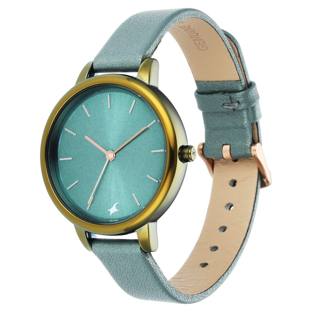 Buy Online Fastrack Glitch Quartz Analog Blue Dial Leather Strap