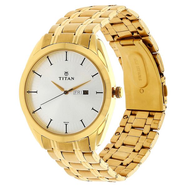 Titan Quartz Analog with Day and Date Silver Dial Stainless Steel Strap Watch for Men - image number 1