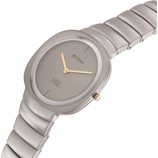 Titan Edge Squircle Quartz Analog Cream Dial Ceramic Strap Watch For Women - image number 1