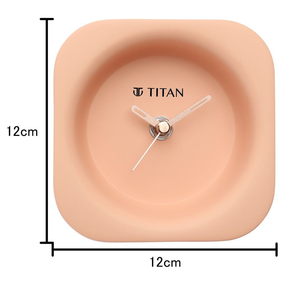 Buy Online Titan Contemporary Peach Table Clock nct0001ra01 Titan