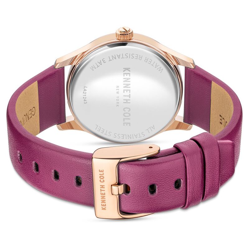 Kenneth Cole Quartz Analog Pink Dial Leather Strap Watch for Women - image number 2
