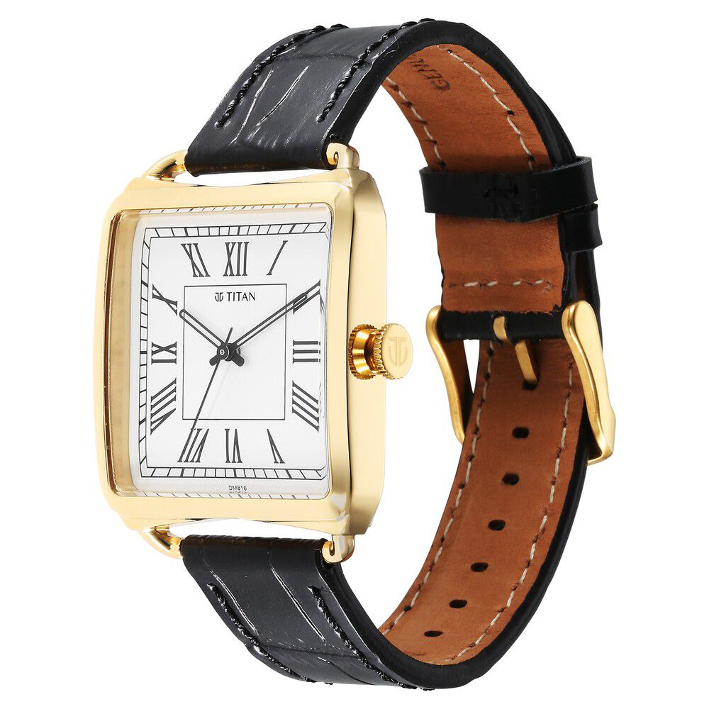 Buy Online Titan Retro Revive Quartz Analog White Dial Leather