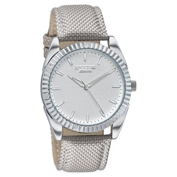 Poze By Sonata Quartz Analog White Dial Grey Nylon Strap Watch For Men