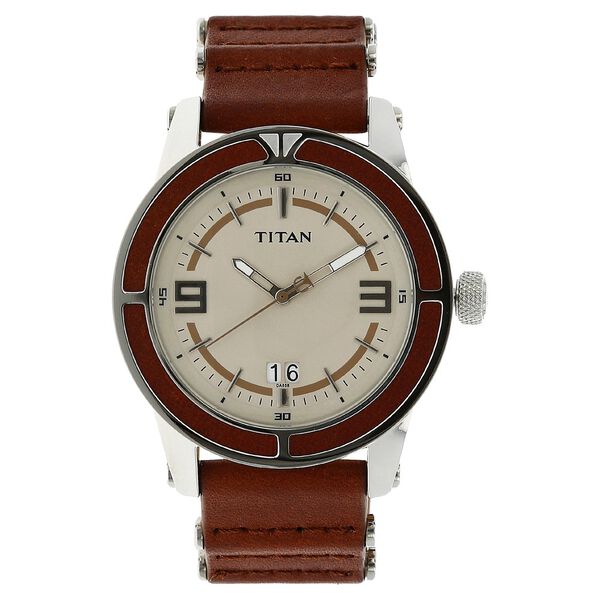Titan Analog Off White Dial with Date Stainless Steel Strap watch for Men - image number 0