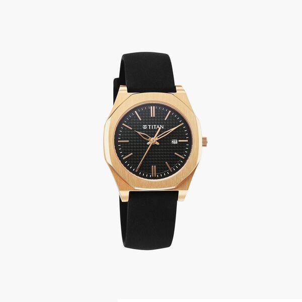 Titan Workday Wonders Quartz Analog Black Dial Black Silicone Strap Watch For Women - image number 1