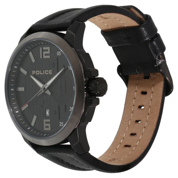 Police Quartz Analog with Date Black Dial Leather Strap Watch for Men - image number 1