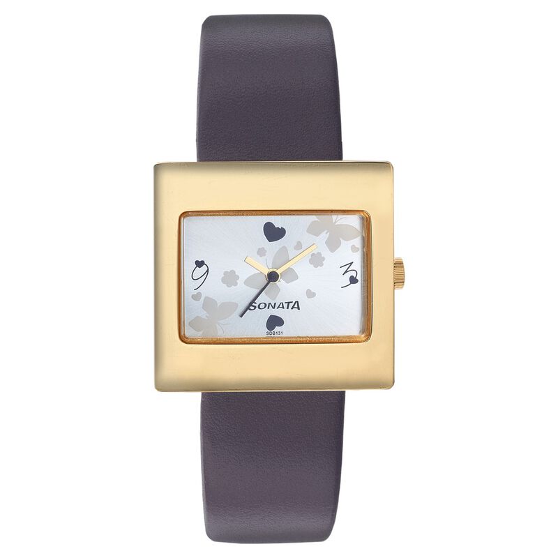 Sonata Quartz Analog Silver Dial Strap Watch for Women