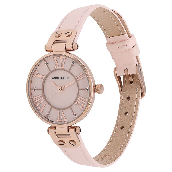 Anne Klein Quartz Analog Mother of Pearl Dial Leather Strap Watch for Women - image number 2