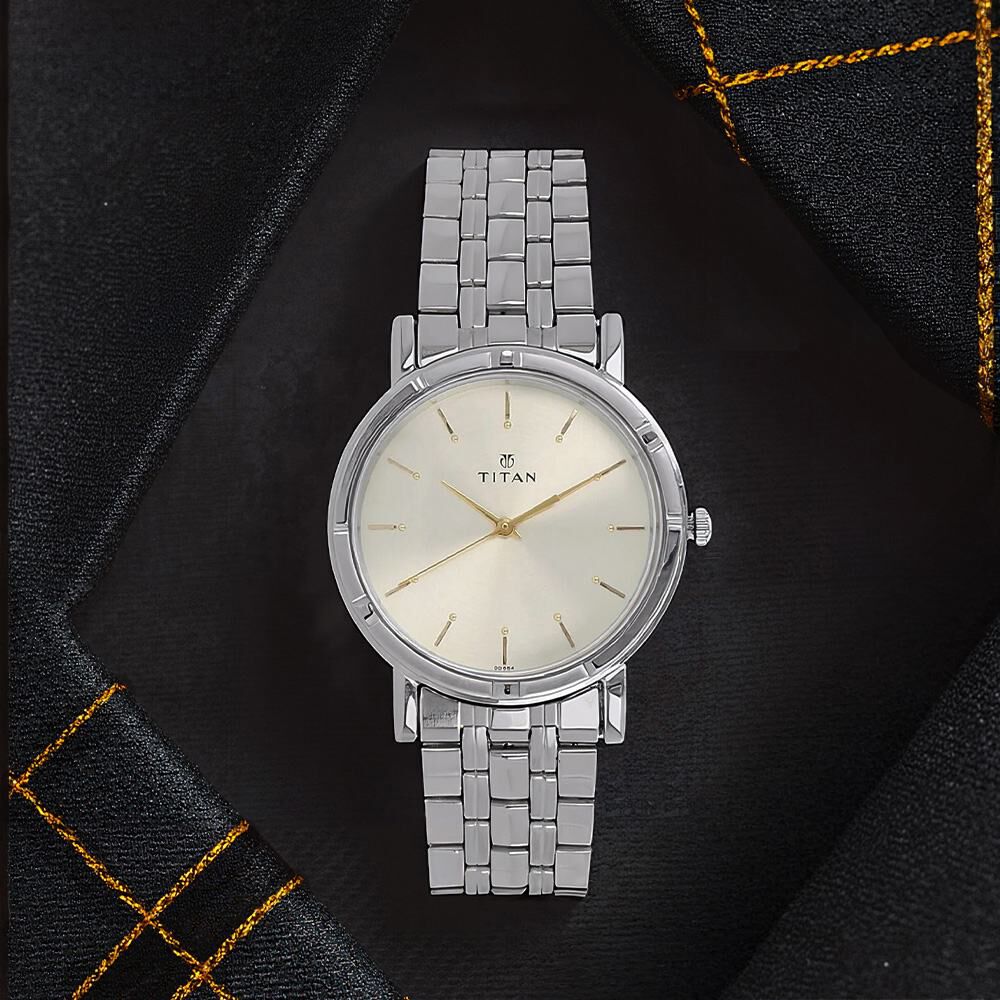 silver dial men's watch